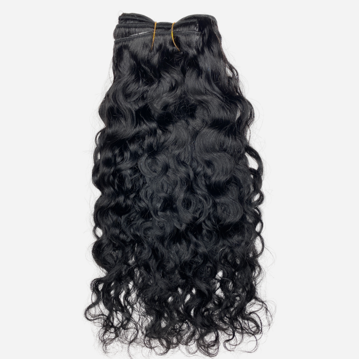 Seamless Clip in Hair Extensions Silicone Weft Body Wave Black Hair 16“ / Natural / 120g